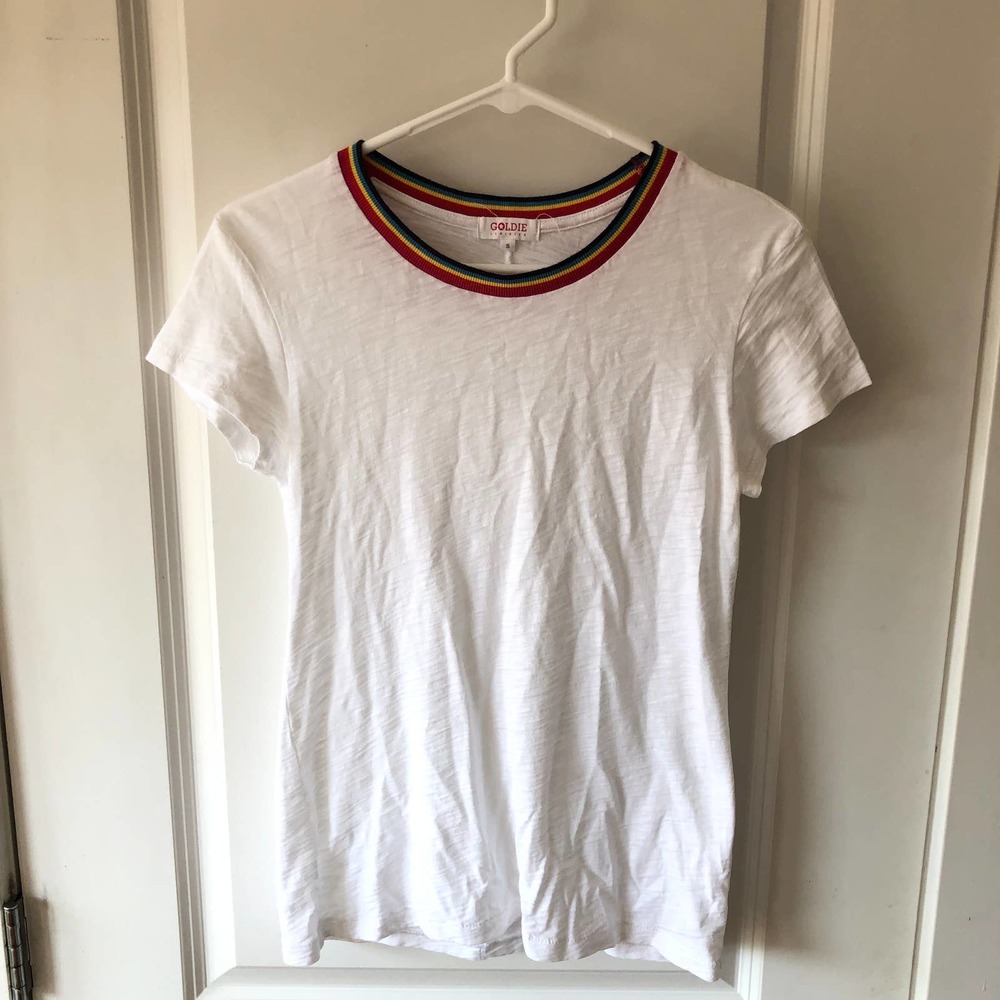 Goldie Lewinter RAINBOW TIPPED CLASSIC TEE White size S $98